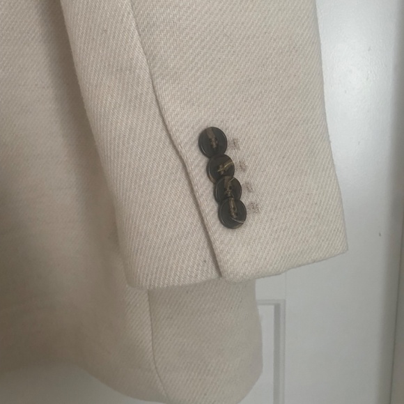 H&M Single-breasted Twill Jacket Cream Women Medium - Picture 4 of 4